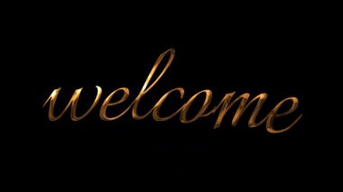 Siyah Arkaplanda Altın Hoşgeldin Metni Canlandırması.