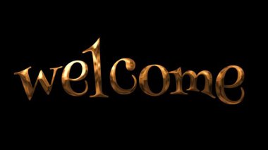 Koyu Arkaplan ve İnce Parıltı Efektiyle Altın Hoşgeldin Metni Canlandırması.
