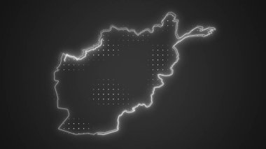 Neon Beyaz Afganistan Haritası Sınır Çizgisi Arkaplan Kağıdı