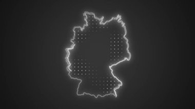 Neon Germany Map Outline Futuristic Digital Glow Halftone Illustration