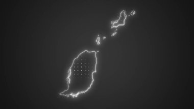 Neon Grenada  Map Outline Futuristic Digital Glow Halftone Illustration