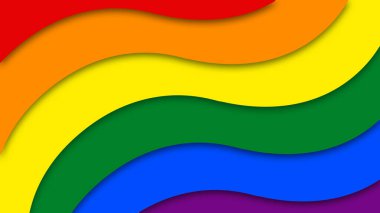 Happy Pride Month LGBT Rainbow Pride Flag Background. Colorful LGBT Rainbow Flag. Pride Month Background. Shaped Flags