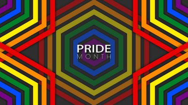 Happy Pride Month LGBT Rainbow Pride Flag Background. Colorful LGBT Rainbow Flag. Pride Month Background. Shaped Flags