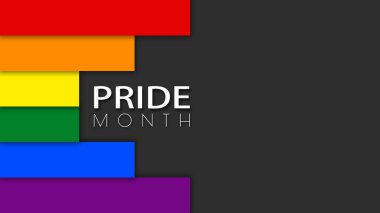 Happy Pride Month LGBT Rainbow Pride Flag Background. Colorful LGBT Rainbow Flag. Pride Month Background. Shaped Flags