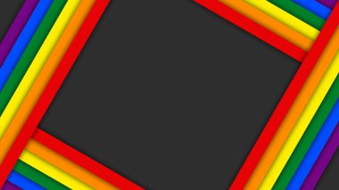 Happy Pride Month LGBT Rainbow Pride Flag Background. Colorful LGBT Rainbow Flag. Pride Month Background. Shaped Flags