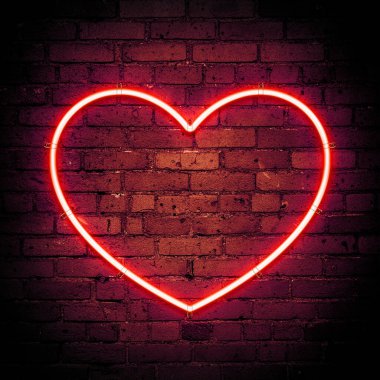 Happy Valentine's Day Neon Heart Outline Background. Neon Green Heart Outline. Valentine's Day Background