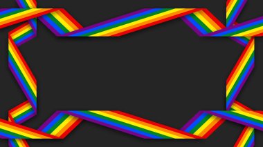 Happy Pride Month LGBT Rainbow Pride Flag Background. Colorful LGBT Rainbow Flag. Pride Month Background. Shaped Flags
