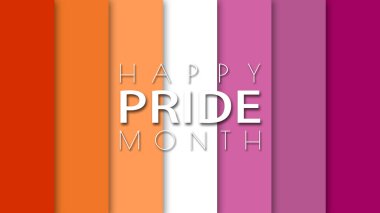 Happy Pride Month Lesbian Pride Flag Background. Colorful Lesbian Rainbow Flag. Pride Month Background