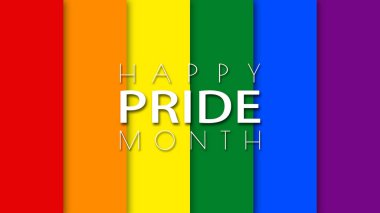 Happy Pride Month LGBT Rainbow Pride Flag Background. Colorful LGBT Rainbow Flag. Pride Month Background. Shaped Flags