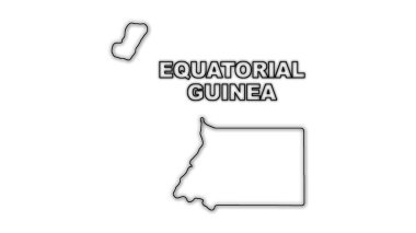 Neon Equatorial Guinea Map Outline Futuristic Digital Glow Halftone Illustration
