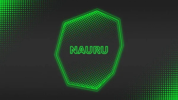 Neon Nauru Map Outline Futuristic Digital Glow Halftone Illustration