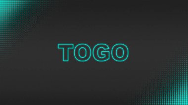 Cyan Neon Togo Metni Fütürist Dijital YarıTonlama Tipografisi