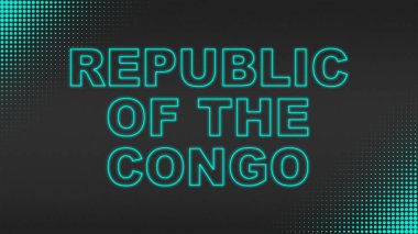 Cyan Neon Kongo Metni Fütürist Dijital YarıTonlama Tipografisi