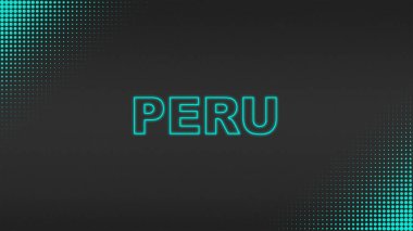 Cyan Neon Peru Metni Fütürist Dijital YarıTonlama Tipografisi