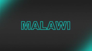 Cyan Neon Malawi Metni Fütürist Dijital YarıTonlama Tipografisi