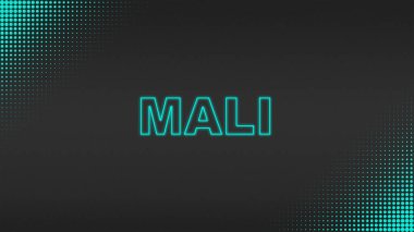 Cyan Neon Mali Metni Fütürist Dijital YarıTonlama Tipografisi