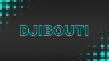 Cyan Neon Cibuti Metni Fütürist Dijital YarıTonlama Tipografisi