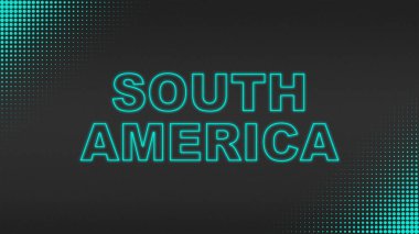 Cyan Neon Güney Amerika Metni Fütürist Dijital YarıTonlama Tipografisi