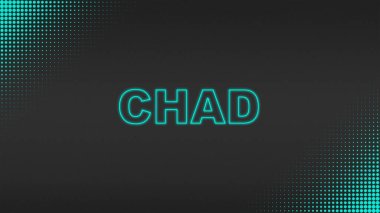 Cyan Neon Çad Metni Fütürist Dijital YarıTonlama Tipografisi