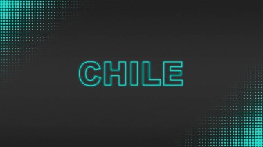 Cyan Neon Şili Metni Fütürist Dijital YarıTonlama Tipografisi