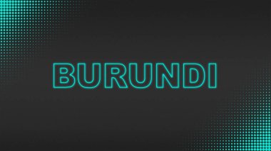 Cyan Neon Burundi Metni Futuristik Dijital YarıTonlama Tipografisi