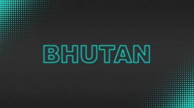 Cyan Neon Butan Metni Fütürist Dijital YarıTonlama Tipografisi