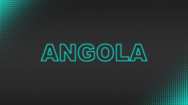 Cyan Neon Angola Metni Fütürist Dijital YarıTonlama Tipografisi