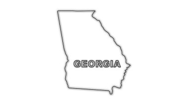 Georgia Haritası Fütürist Dijital Işıltı Yarım Tonlama İllüstrasyonu