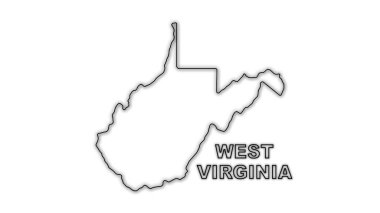 Batı Virginia Haritası Fütürist Dijital Işıltı YarıTonlama Çizimi