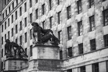 Londra, UK- 17 Ekim 2022 - Whitehall 'daki Savunma Bakanlığı Ana Binası, E. Vincent Harris, 1915