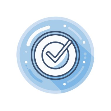 Su damlacıklarıyla çevrili dairesel bir çerçevede mavi bir işaret simgesi