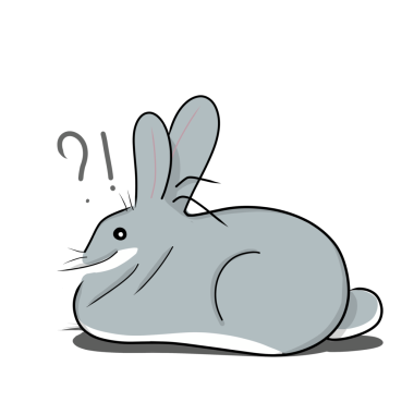 Çeşitli pozlarda şirin el çizimi tavşan çıkartmaları.