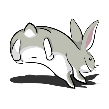 Çeşitli pozlarda el çizimi tavşan çıkartmaları.