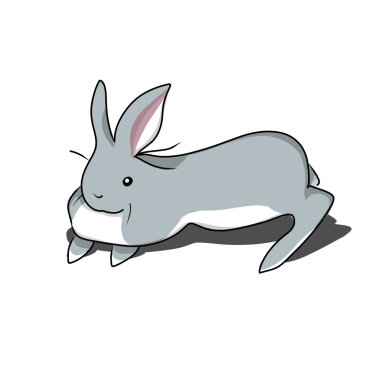 Çeşitli pozlarda el çizimi tavşan çıkartmaları.