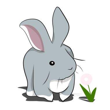 Çeşitli pozlarda el çizimi tavşan çıkartmaları.