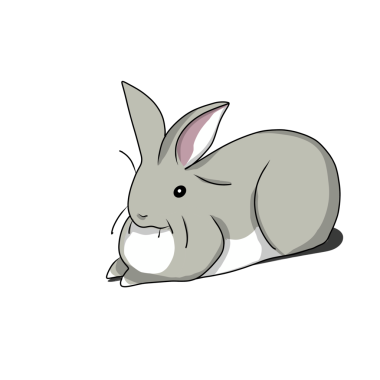 Çeşitli pozlarda el çizimi tavşan çıkartmaları.