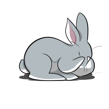 Çeşitli pozlarda el çizimi tavşan çıkartmaları.