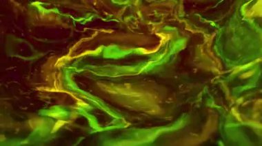 Girdap Yeşil, Altın ve Benekli Işıklı Soyut Sıvı DinamikleriName