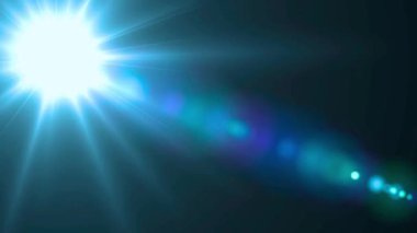 Parlak bir ışık kaynağı, koyu mavi arka planda ışınlar ve mercekler yayar. Resim, zıt tonları ve ruhani etkisiyle bir aydınlanma ve derinlik hissi yaratır..