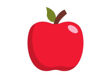 Pürüzsüz ve basit biçimli parlak düz renkli elma ikonu. Yemek, beslenme, sağlıklı yaşam tarzı ve meyve tasarımı temaları için mükemmel..