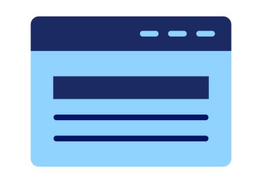 SERP sonuçlarının düz renkli illüstrasyonu, web sitesi sıralamasını sembolize etme, SEO görünürlüğü ve arama motoru performansı.