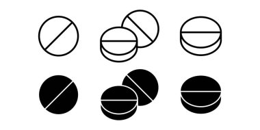 İlaç, sağlık takviyesi ve ilaç kullanımını simgeleyen en az siyah ilaç paketi..