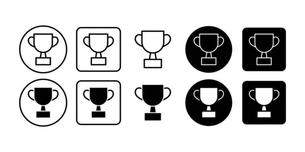 Черный символ трофея, символизирующий успех, победу и признание деловых или личных достижений.