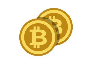 Canlı düz renkli bitcoin simgesi dijital finans, engelleme teknolojisi ve sanal yatırımı sembolize ediyor.