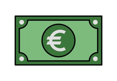 Avrupa para, ekonomi ve uluslararası finans işlemlerini temsil eden düz renkli avro tasarısı.