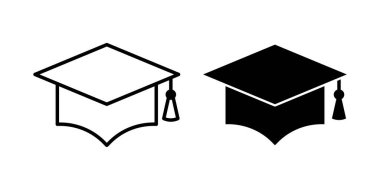 Eğitim, başarı ve akademik başarıyı temsil eden en az siyah mezuniyet simgesi.