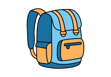 Düz renkli seyahat ikonu yürüyüş, macera ve açık hava keşiflerini temsil ediyor..