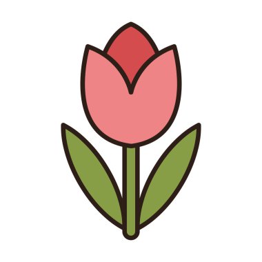 Düz renkli bir lale ikonu, pürüzsüz zarif taç yaprakları, dekoratif düzenler, markalaşma, paketleme, desenler ve yaratıcı tasarım için mükemmel..