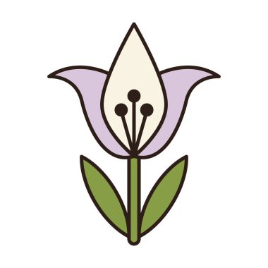 Zarif taç yaprakları olan düz renkli bir zambak ikonu, lüks markalaşma, dekoratif sanat eserleri, ürün etiketleri ve şık modern tasarımlar için ideal.