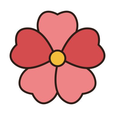 Düz renkli, markalaştırma, paketleme, dekoratif unsurlar, desenler ve modern tasarımlar için uygun, temiz şekilli beş yaprak ikonu..